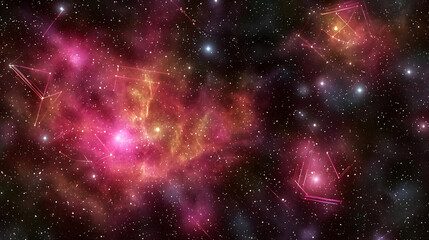 Obraz premium Deep space nebulae, vibrant colours, swirling gas clouds, distant stars, cosmic dust