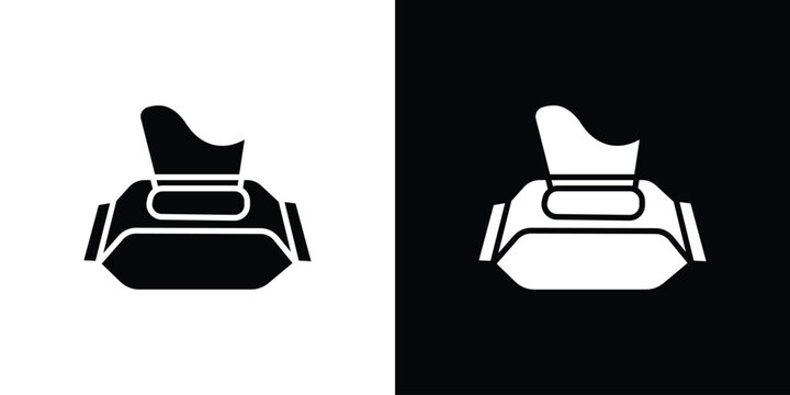 baby wipe icon. Black and white silhouette. Icon vector