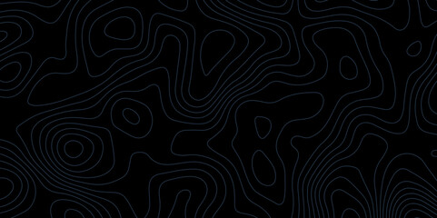 A high-contrast, dark topographic map or contour line pattern, with thin, slightly off-white lines and dashed sections forming a complex, undulating design against a solid black background.
