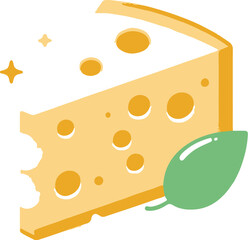 Cheese slice isolated on a transparent background