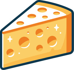 Cheese slice isolated on a transparent background