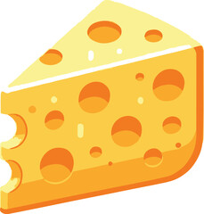 Cheese slice isolated on a transparent background