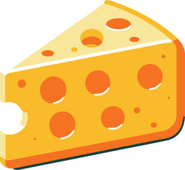Cheese slice isolated on a transparent background