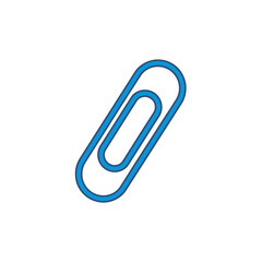 Obraz premium Modern Vector Icon of Paperclip with Blue Gradient Color Scheme in Minimalist Style for Office and Stationery Design