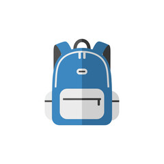 Obraz premium Vector Illustration of Backpack in Modern Minimalist Style with Blue and Gray Colors