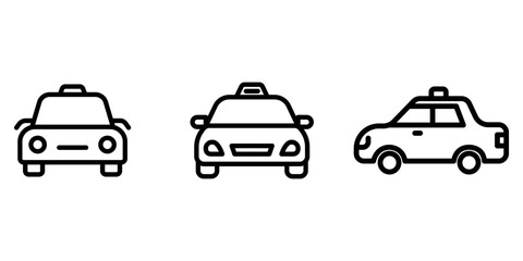 taxi outline or line icon design bundle.