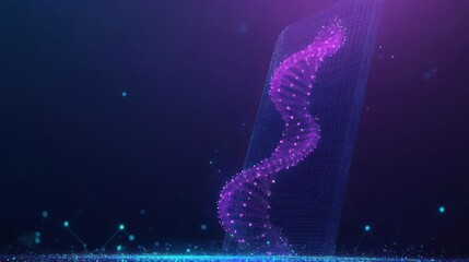 Abstract DNA helix digital rendering.