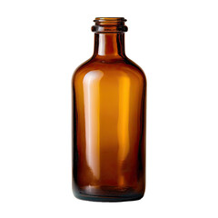 Amber glass bottle, smooth, rounded