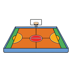 A basketball court with clear markings, hoops at each end, and a smooth wooden floor, ready for fast-paced games and exciting slam dunks.  © Ripa Roy