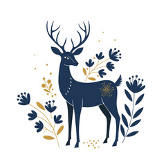 Elegant deer illustration for nature-inspired decor and outdoor enthusiasts in modern art style