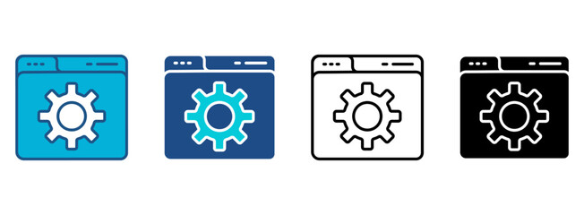 Seo Icon Set With Multiple Styles. Vector Illustration