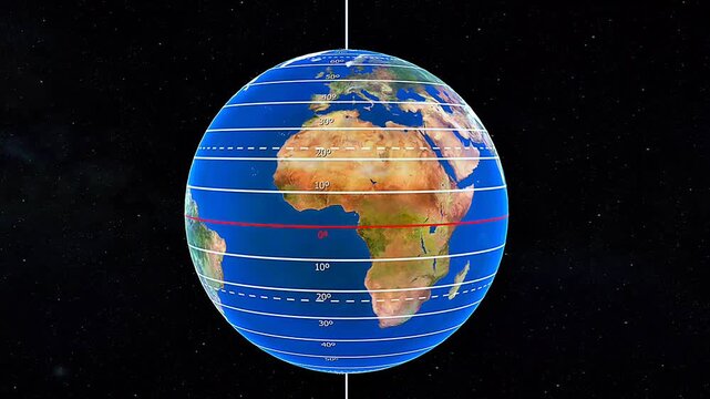 Lines of latitude of the earth