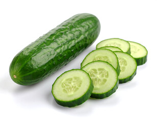 Crisp Cucumber: Vibrant Green Vegetable, Sliced and Whole, Perfect for Salads and Refreshing Recipes