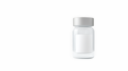 Clear pharmaceutical vial with metal cap, blank label, medical packaging mockup isolated on white
clear, vial, metal cap, pharmaceutical, bottle, medicine, mockup, blank label, packaging, supplement, 