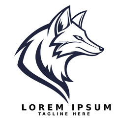 Obraz premium Dynamic Fox Head Mascot or Logo Design Vector Illustration