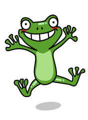 Illustration of a frog jumping