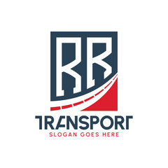 Letter RR Transport Logo Design. Modern RR Road Logo for Delivery, Transport Company and Fleet Business