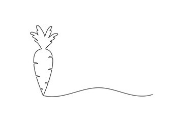 Carrot One Line Minimalist Drawing Vector Illustration