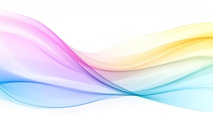 Abstract Colorful Mesh Background with Gentle Flowing Lines and Gradient Colors on White