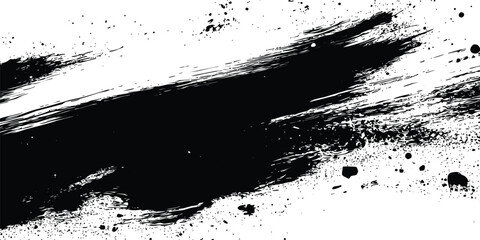 Black Ink Paint Brush Stroke Collection – Handmade Vector Smears and Splashes for Typography, Social Media Templates, and Flyers