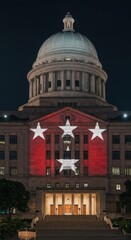 Naklejka premium Arkansas State Capitol Building Night Illumination Stunning Architectural Photography