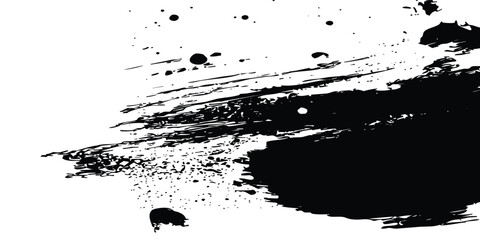 Vector Black Ink Brush Stroke Texture – Hand-Painted Grunge Lines and Rough Edges for Bold Artistic Design and Creative Branding Layouts