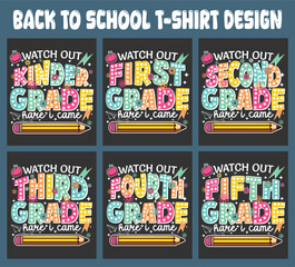 Back to school t-shirt designs for elementary school grades