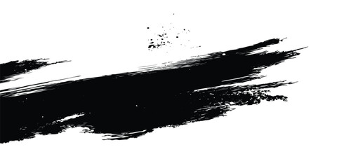 Vector Black Ink Brush Stroke Texture – Hand-Painted Grunge Lines and Rough Edges for Bold Artistic Design and Creative Branding Layouts