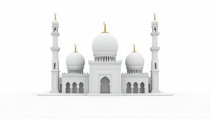 3d model of a mosque on a white background.