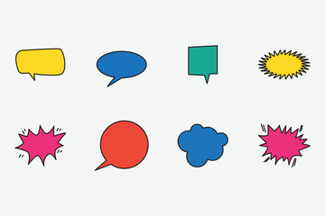 bubbles speech comic icon set element