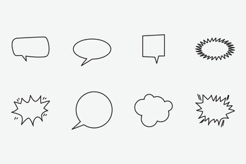 speech bubbles comic icon set element