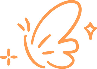 Cute Abstract Orange Butterfly Icon Vector Illustration