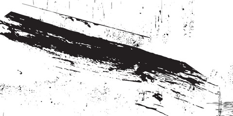 High Contrast Black Ink Brush Stroke Vector – Dry Grunge Texture for Posters, Edgy Layouts, and Hand-Drawn Design Projects. Messy Black Ink Brush Vector Elements