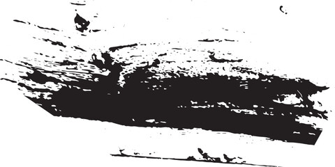 Distressed Vector Ink Brush Stroke Design – Rough Black Painted Texture for Urban Grunge Art and Background Elements. High Contrast Black Ink Brush Stroke Vector