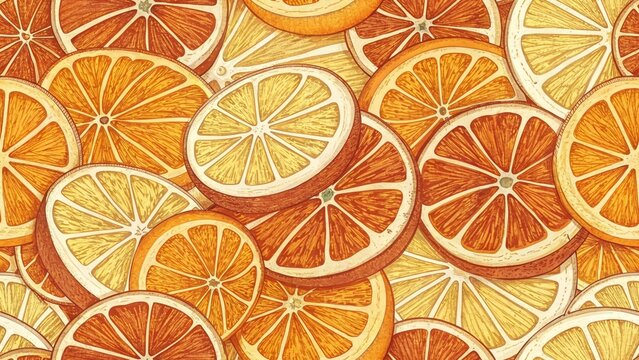 Orange and lemon slices background wallpaper citrus fruit pattern fresh summer vibrant healthy organic design