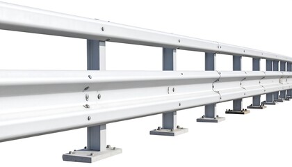 White metal highway barrier