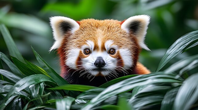 Red Panda Playing in Grass: High-Speed Wildlife Photography Capturing Natural Habitat Behavior - Powered by Adobe