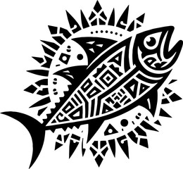 Traditional Mexican Style Tuna Fish Silhouette 