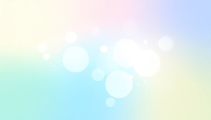 Abstract composition of soft shapes with bokeh effect in pastel shades of blue yellow and pink