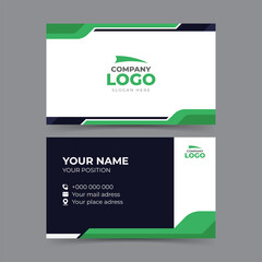 Modern busines card template green and black color