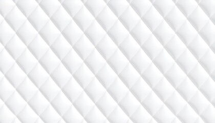 White Diamond Quilted Texture Background with Soft Lighting and Geometric Pattern