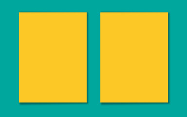 Modern blue framed yellow double window vector icon, ideal for design elements, architectural diagrams, interior mockups, or minimalist housing plan illustrations