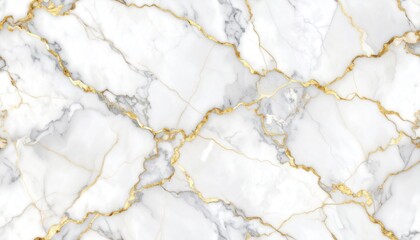 White Marble Texture With Golden Veins Creating A Luxurious And Elegant Surface