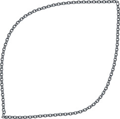 シルバーチェーンの手描きリーフ型イラスト
