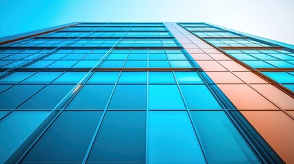 Obraz premium Low-angle view of a modern glass office building