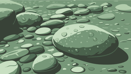 Illustration of river rocks and pebbles on a beach for geology and nature enthusiasts to download free