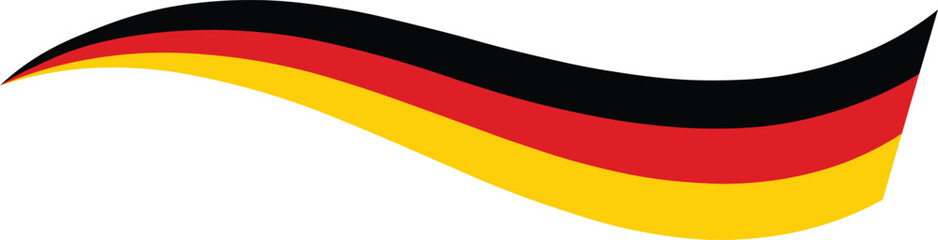 German Flag Tricolor Rainbow Curvy Design Wavy Black Red and Gold Stripe Abstract Swoosh Design Dynamic Black Red and Gold Flowing Lines Made in Germany