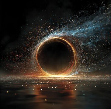 Hyperrealistic Glowing Particle Infinity Symbol with Color Spectrum, Neon Energy Loop on Dark Background, Abstract Sci-Fi Light Effect