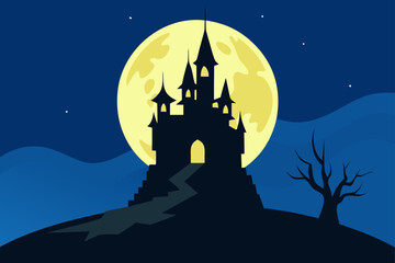 Fototapeta premium castle in the moonlight