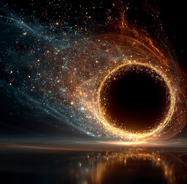 Hyperrealistic Glowing Particle Infinity Symbol with Color Spectrum, Neon Energy Loop on Dark Background, Abstract Sci-Fi Light Effect